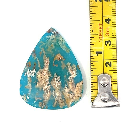 Plummed Agate with reconsituted Turquoise backing (Coral Sea Agate) Gemstone