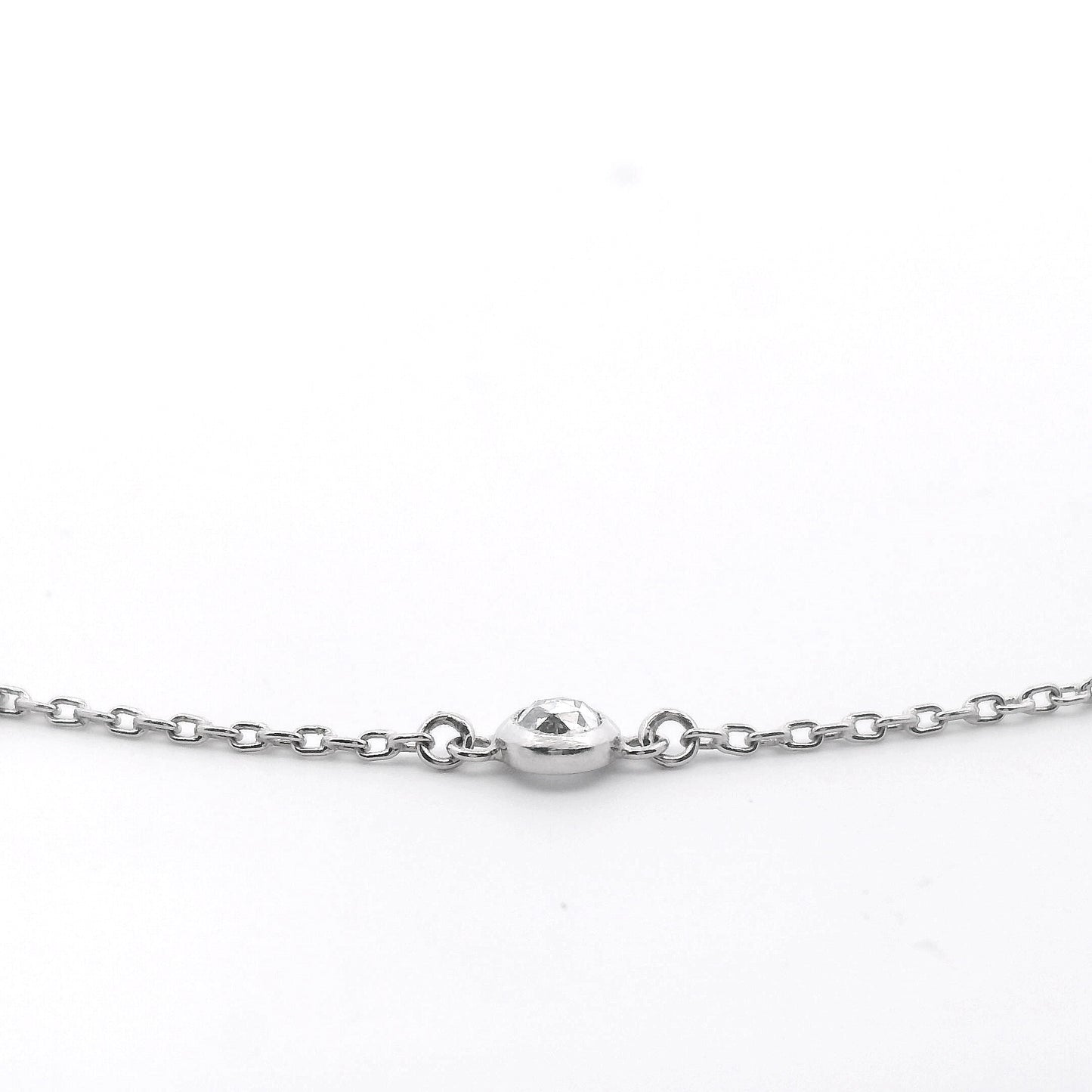 Vintage Rose Cut Diamond By The Yard Necklace in Platinum
