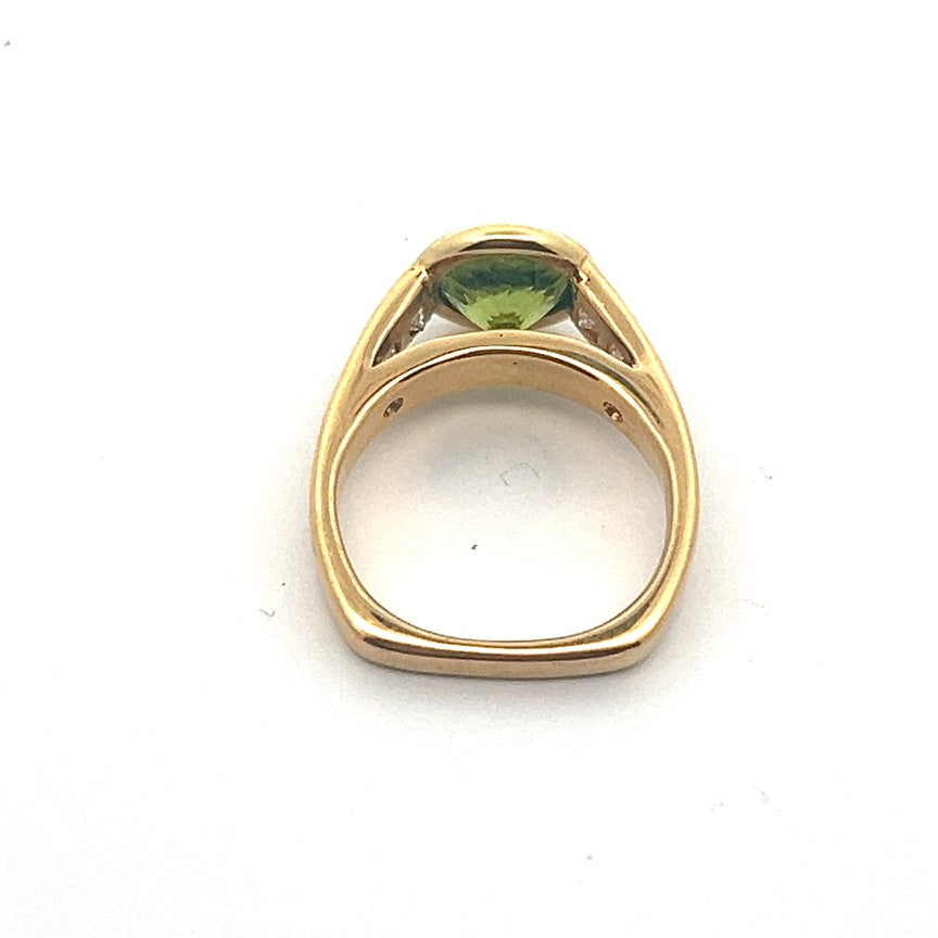 Peridot and Channel-set Princess Cut Diamonds