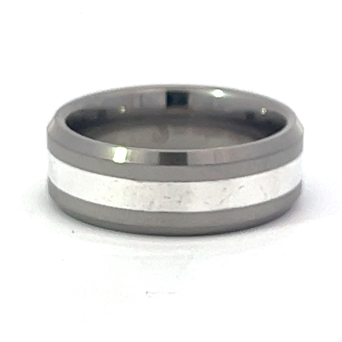 Tungsten with Sterling Silver Inlay Band