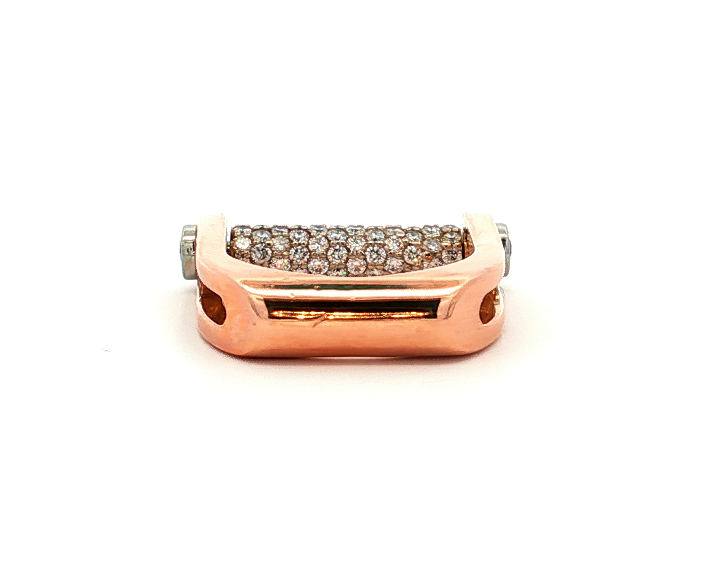 Gauthier Designer 14K Rose Gold Ring With 2.00 cttw pave'set  diamonds