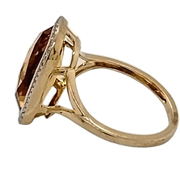 Citrine and Diamond Ring