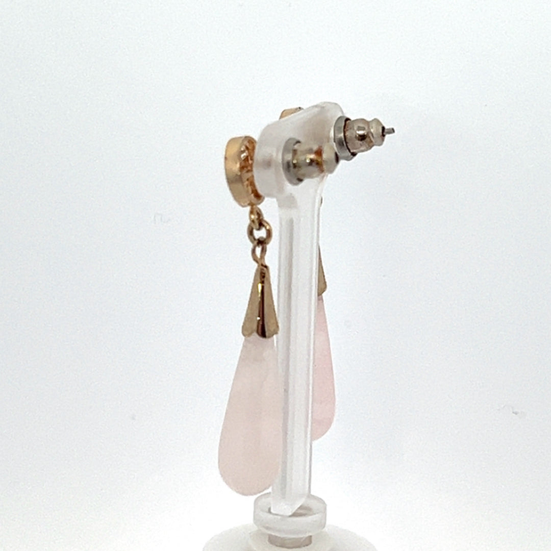 Vintage Rose Quartz Drop Earrings