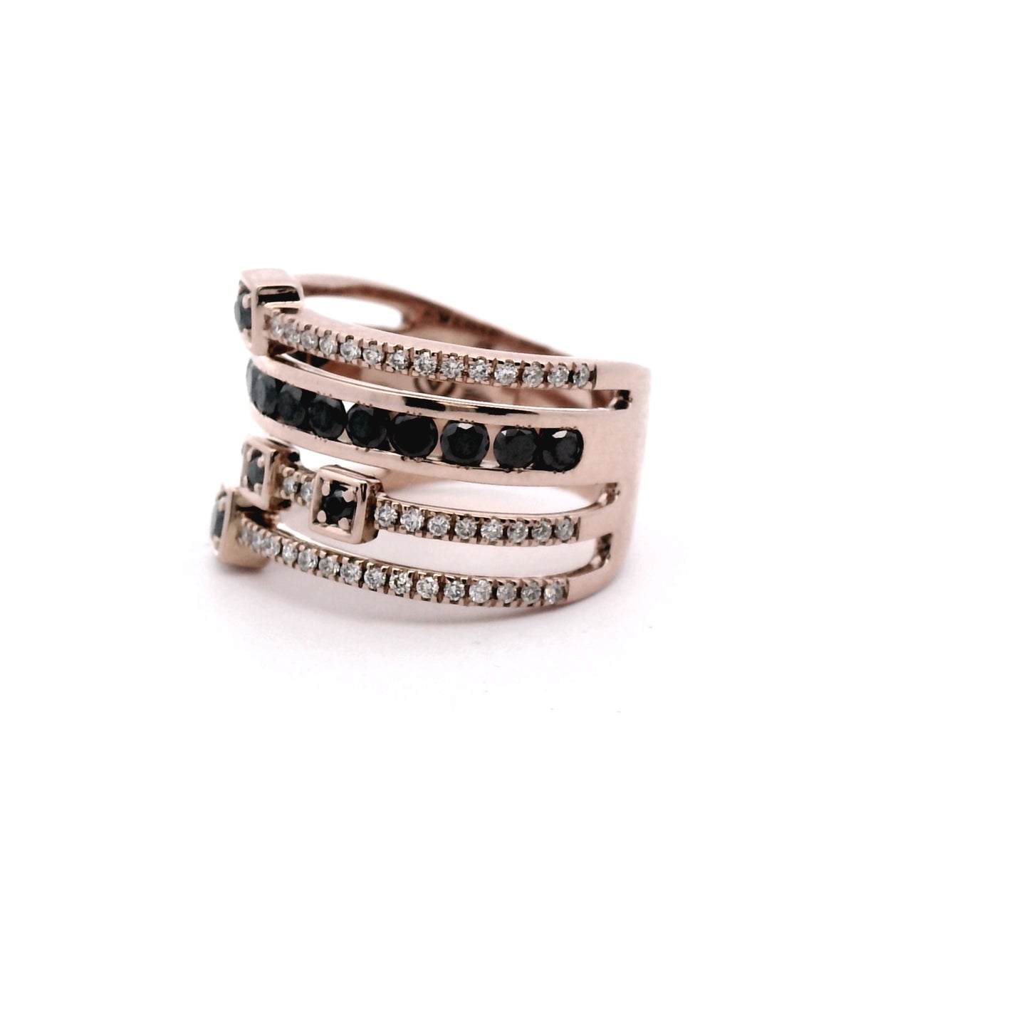 Black & White Diamonds in Rose Gold