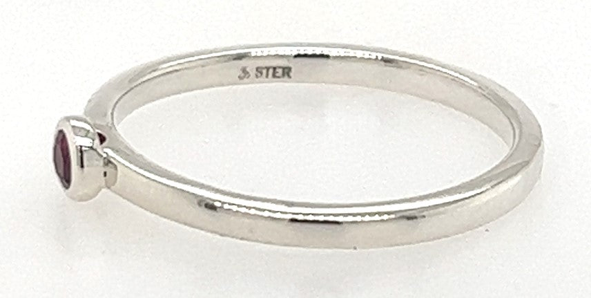 Ruby-July Birthstone Stacking Ring