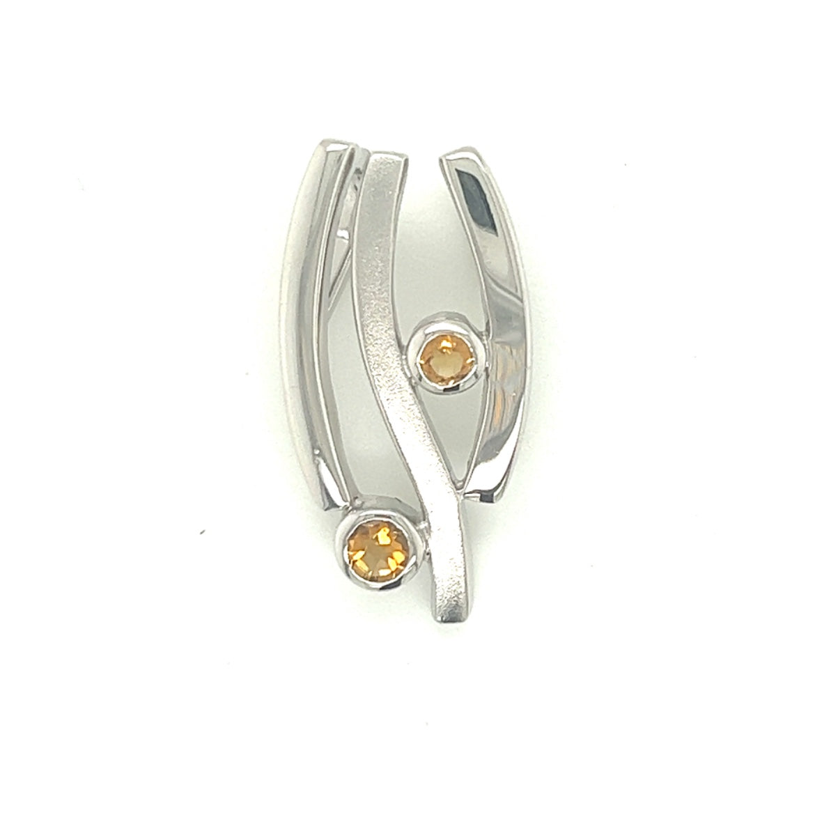 Sterling Silver Necklace with Citrine Gemstones