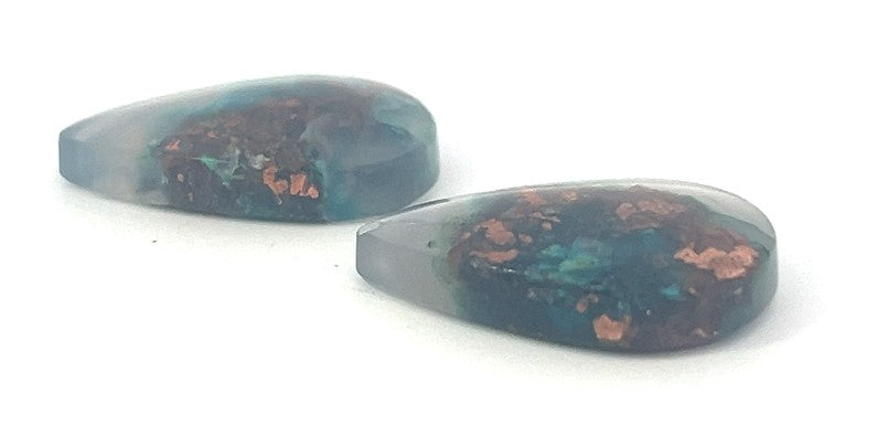 Coppered Chrysochola Malachite In Quartz Gemstone