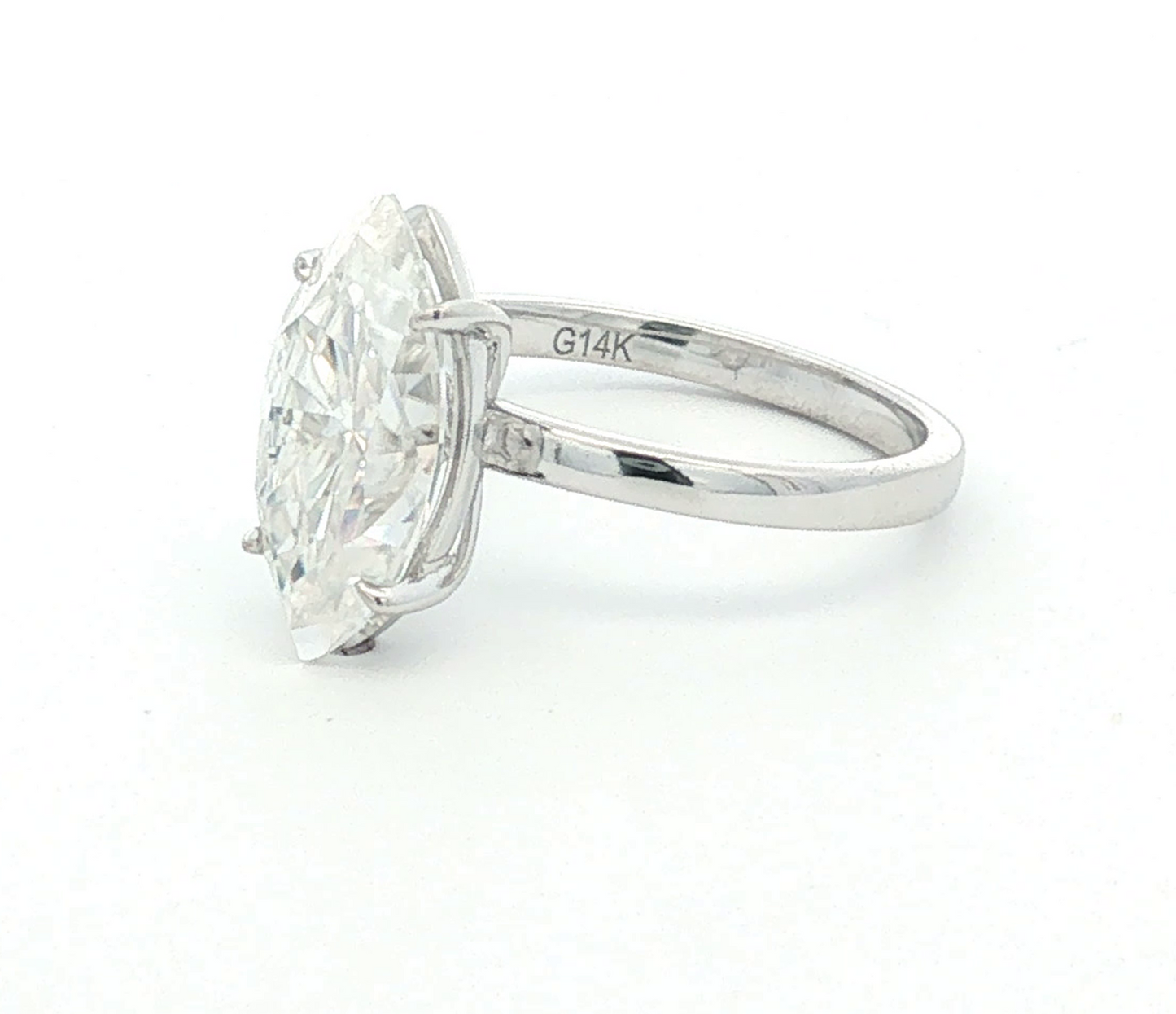 Marquise Moissanite Solitaire Ring