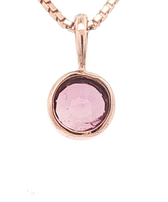 Pink Tourmaline Bezel Necklace