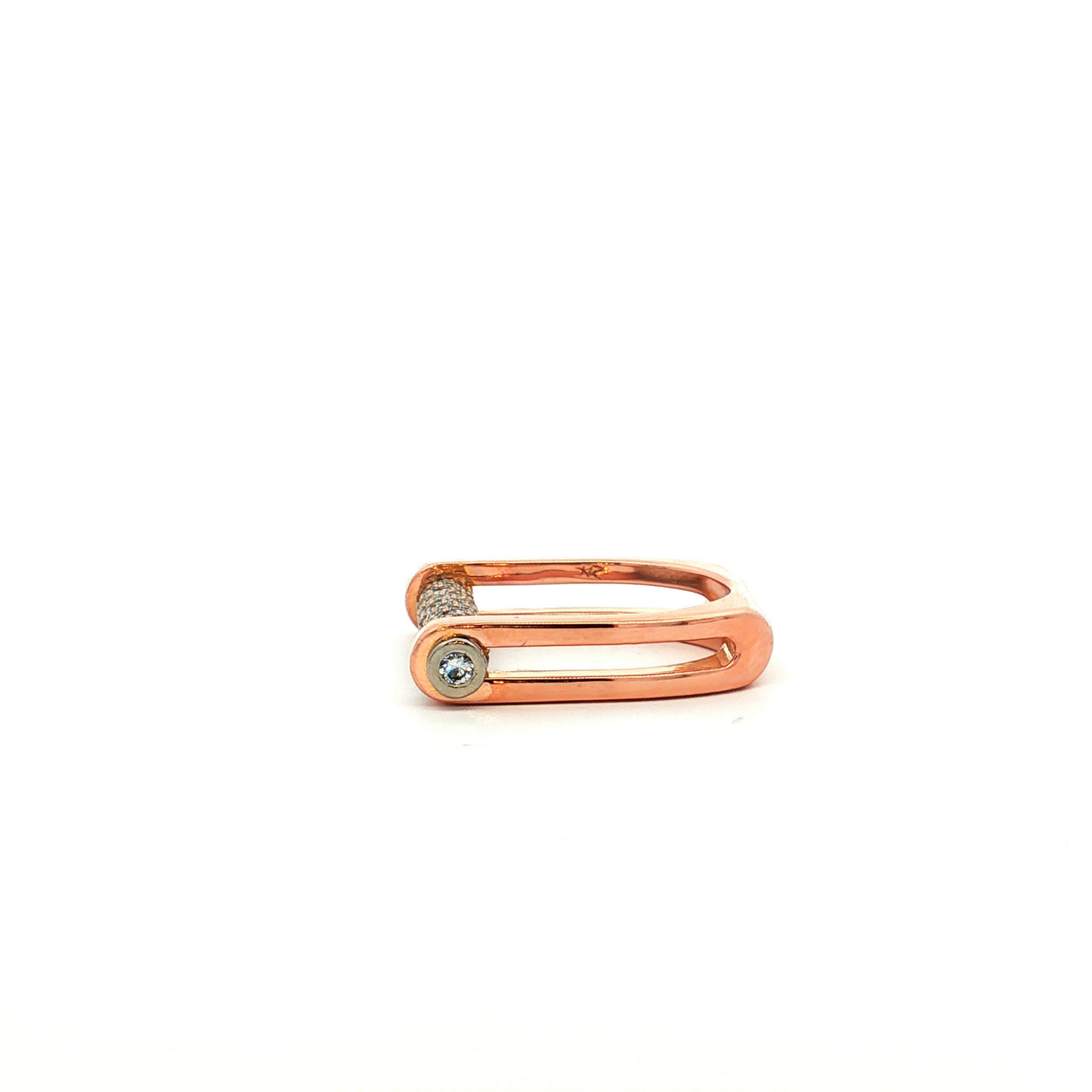 Gauthier Designer 14K Rose Gold Ring With 2.00 cttw pave'set  diamonds