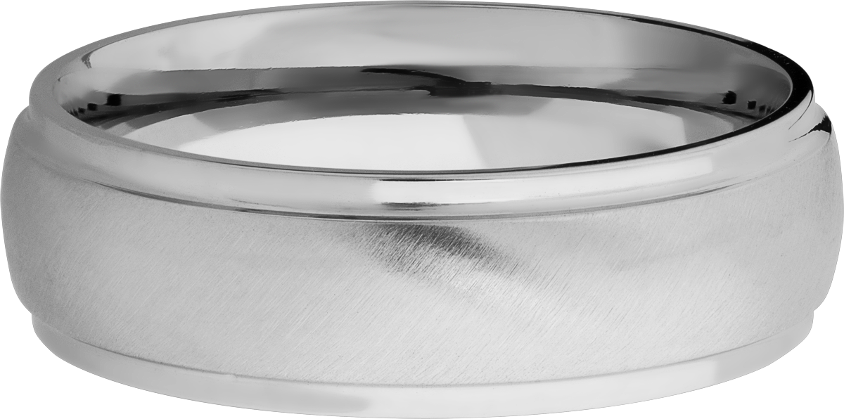 Titanium 7mm domed band with grooved edges