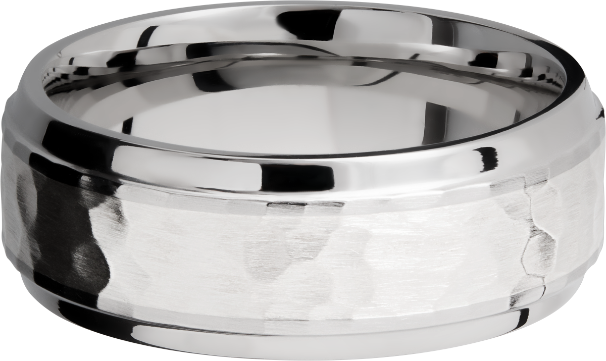 Cobalt chrome 8mm with an inlay of sterling silver