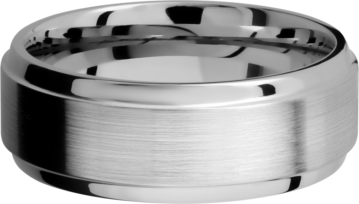 Cobalt Chrome 8mm beveled band with a stepped edge