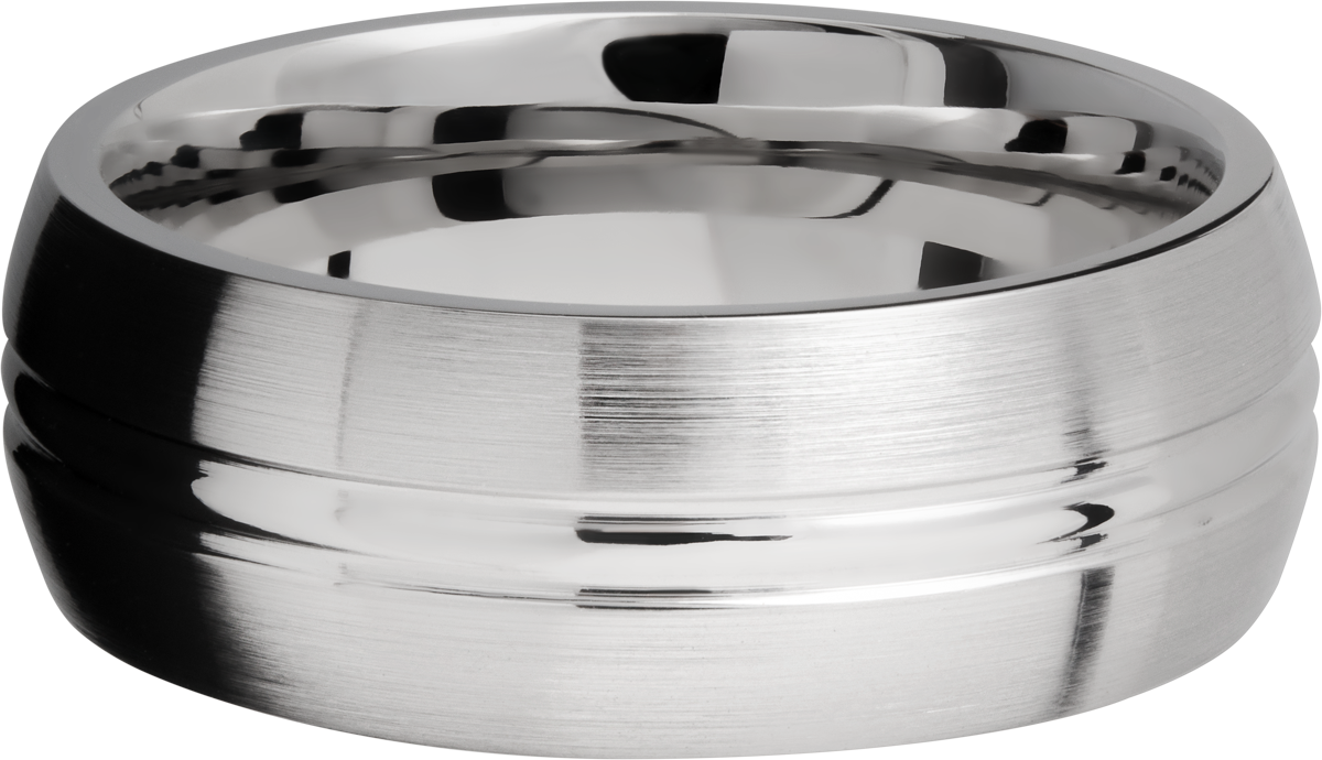 Cobalt chrome 8mm domed band with a domed center