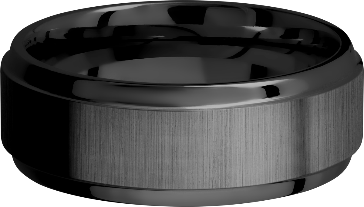 Zirconium 8mm beveled band