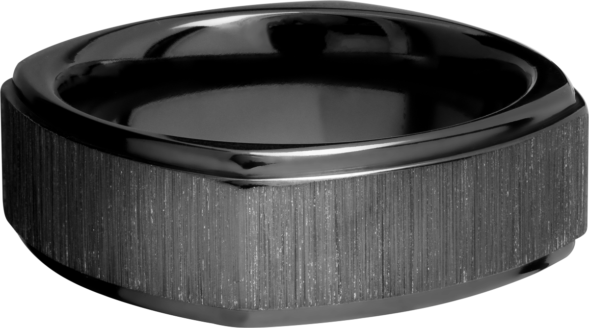Zirconium 8mm flat square band