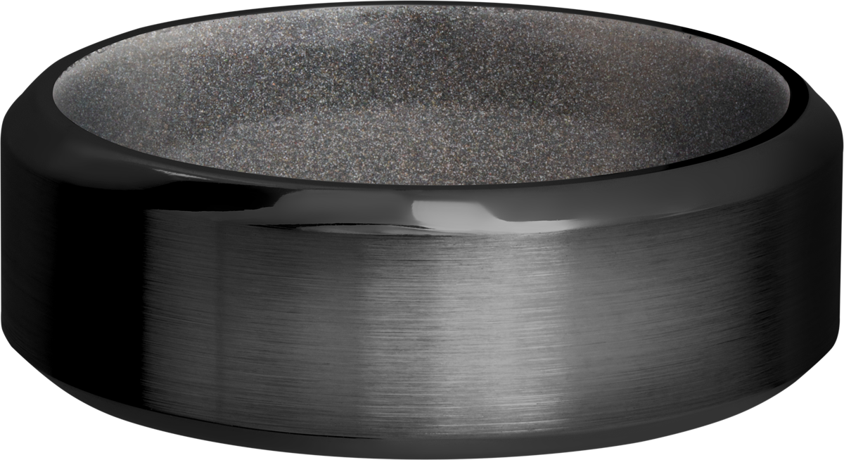 Zirconium 8mm band with a Bright Nickel Cerakote sleeve