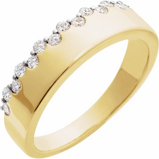 Wave of Diamonds Ring