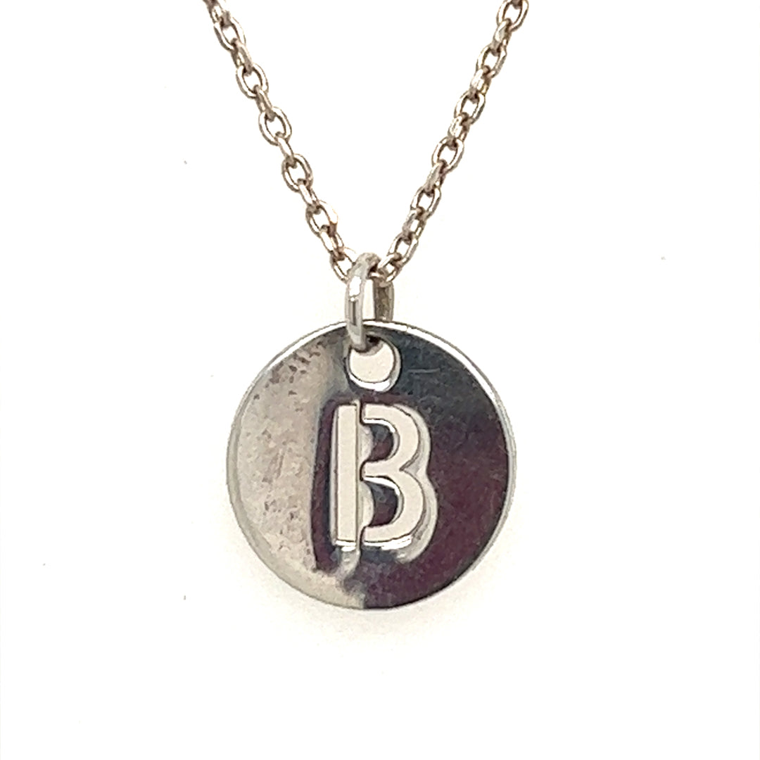 Petite Circle Pendant With Cut Out Inital Necklace