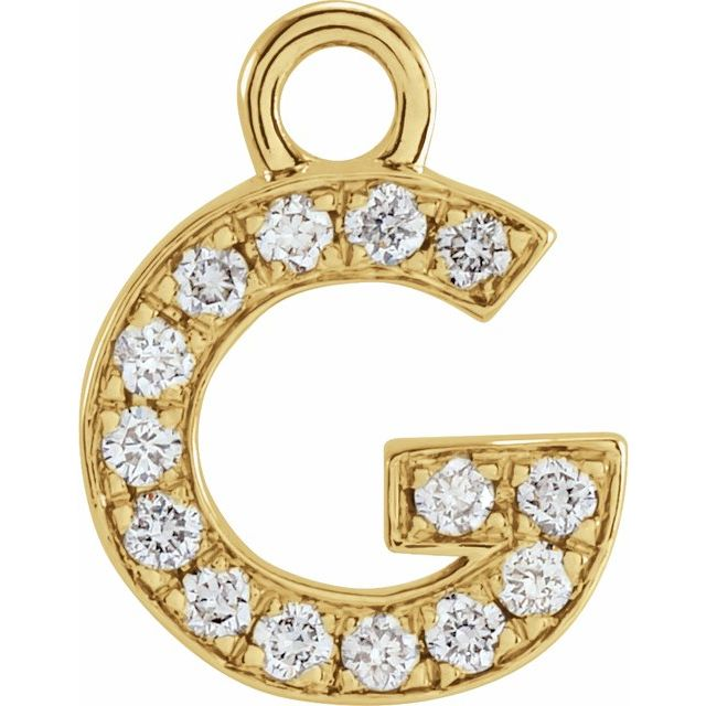 Petite Diamond Initial Charms, Letter G