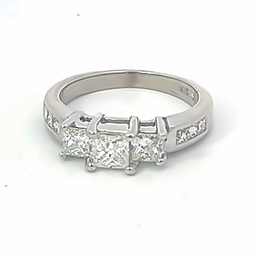 Three Princess Cut Diamond Ring