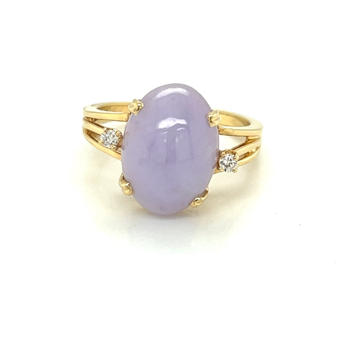 Lavendar Jade and Diamond Ring