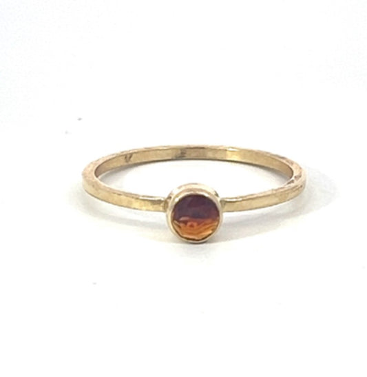 Madeira Citrine Bezel Set Stackng Ring