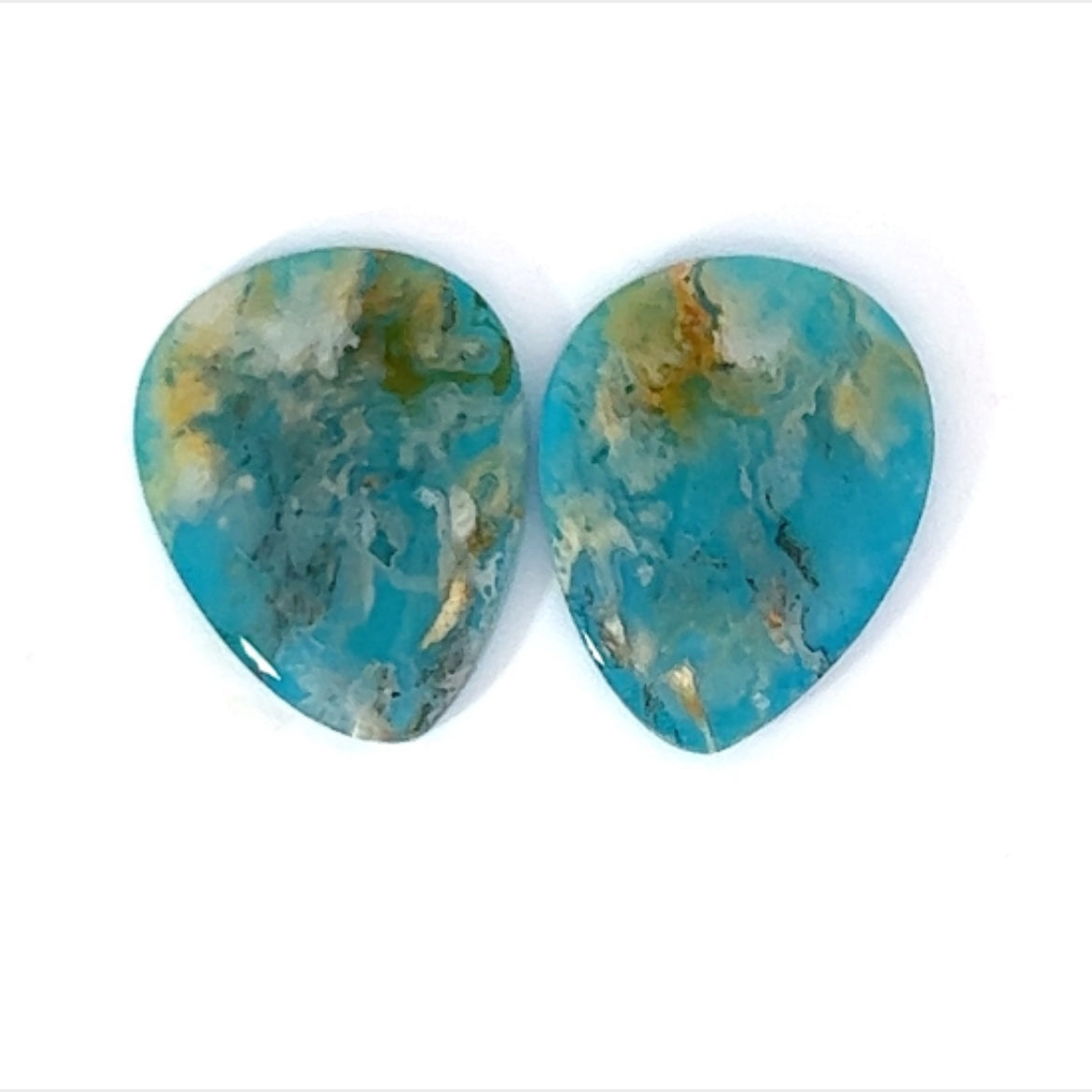 Plummed  Agate with reconsituted Turquoise backing  (Coral Sea Agate) Gemstone