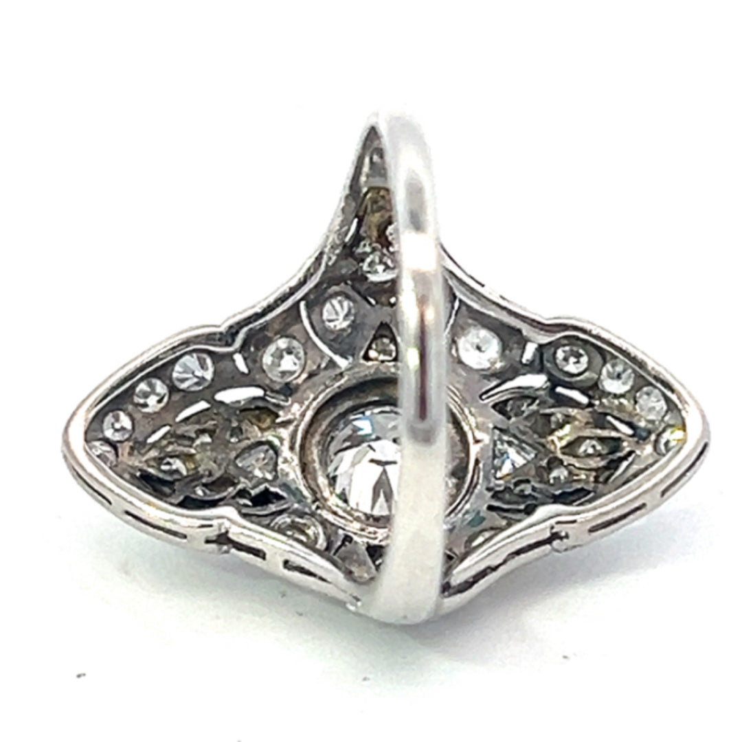 Vintage 1920 circa Platinum Navette Ring