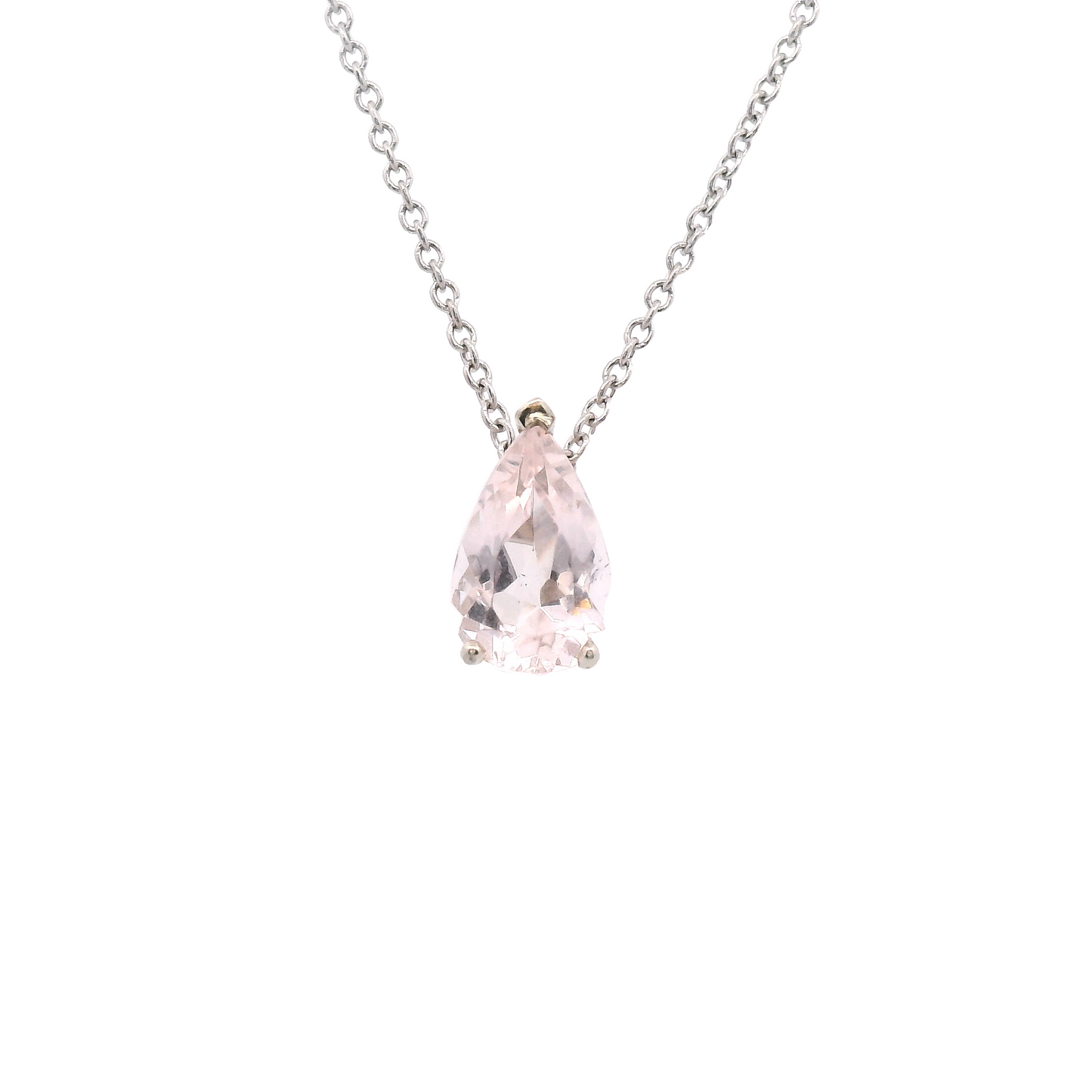 Pink Pear Shaped Morganite Pendant