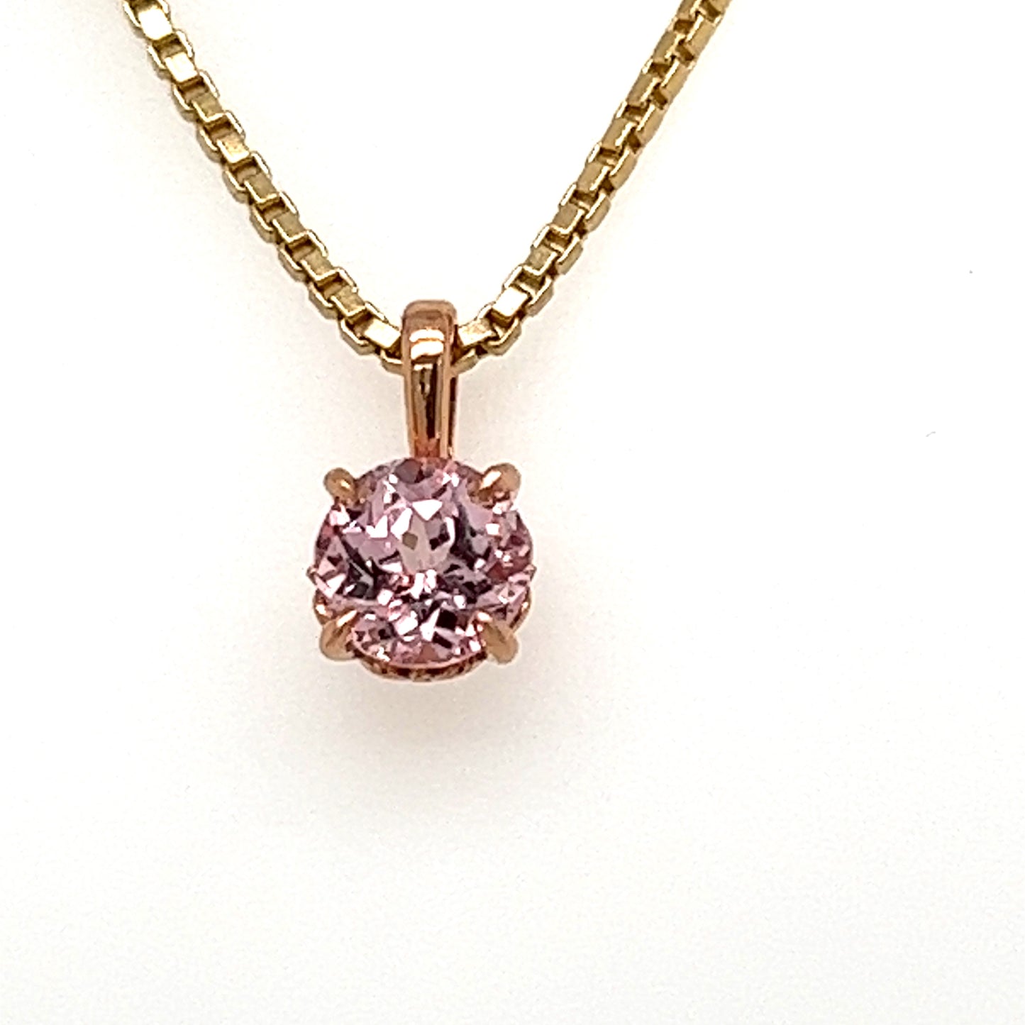 Pink Sapphire Solitare Pendant