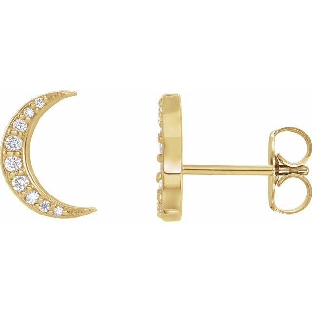 Crescent Moon Diamond Earrings