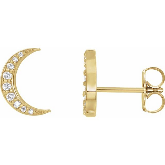 Crescent Moon Diamond Earrings