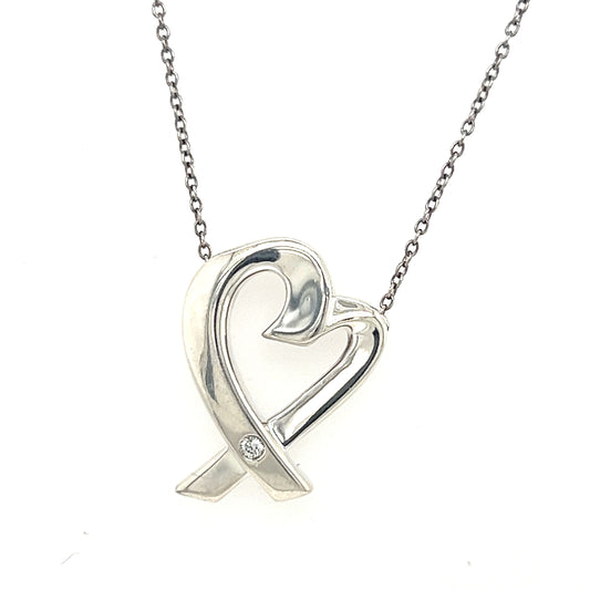Tiffany and Co Silver Loving Heart Necklace