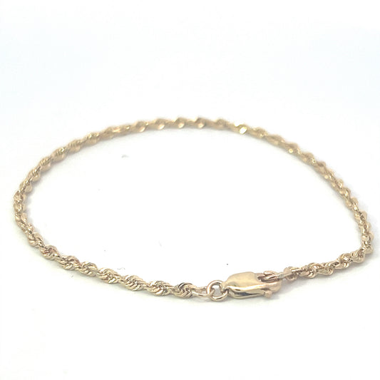 14KT Gold Rope Chain Bracelet