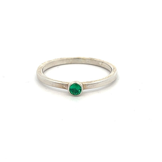 May Birthstone Emerald Stacking Ring