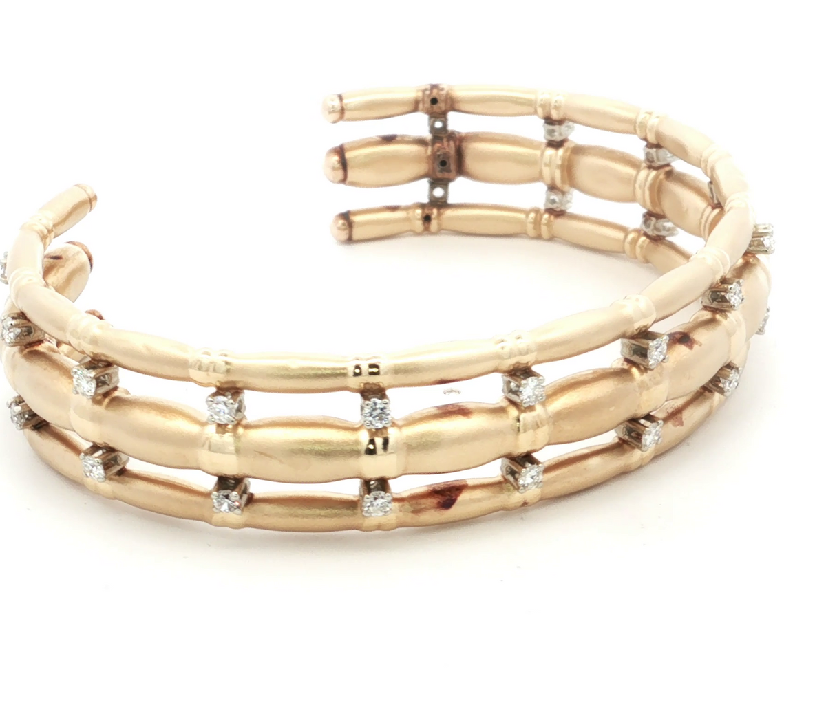 Bamboo Vintage Diamond Cuff Bracelet