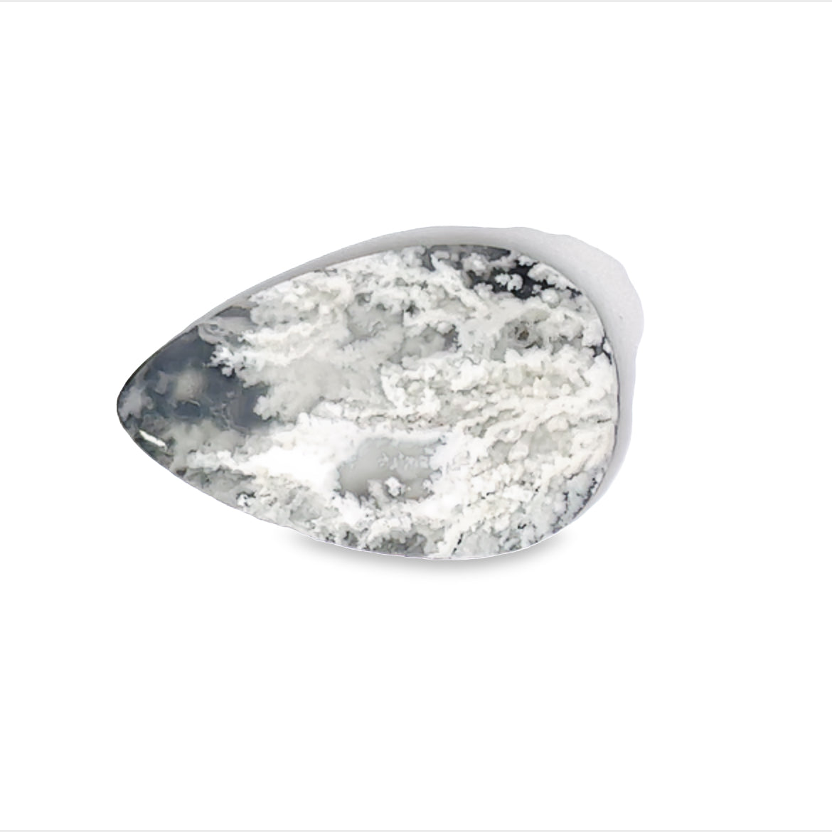 Plumed Agate Backed Onyx Gemstone