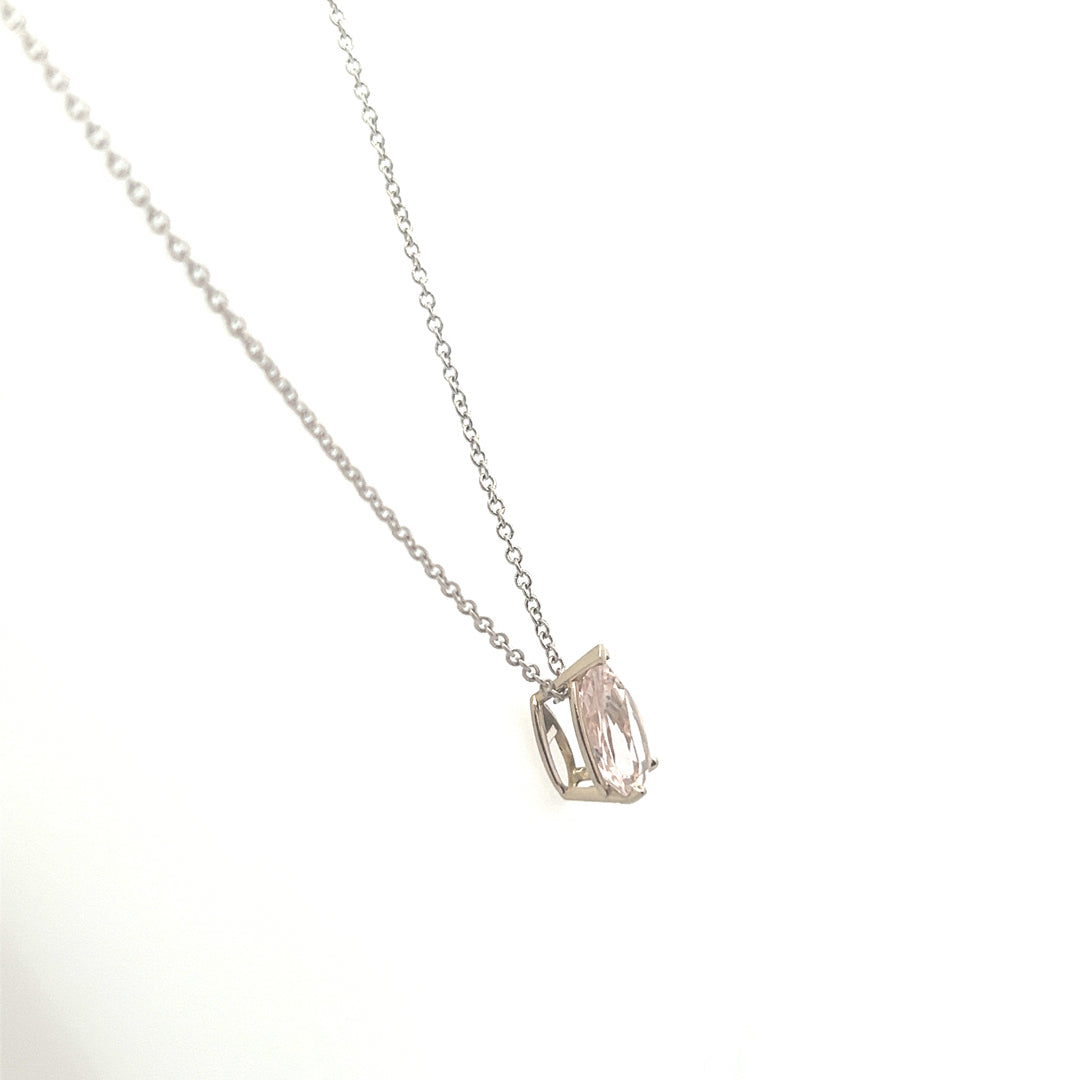 Pink Pear Shaped Morganite Pendant