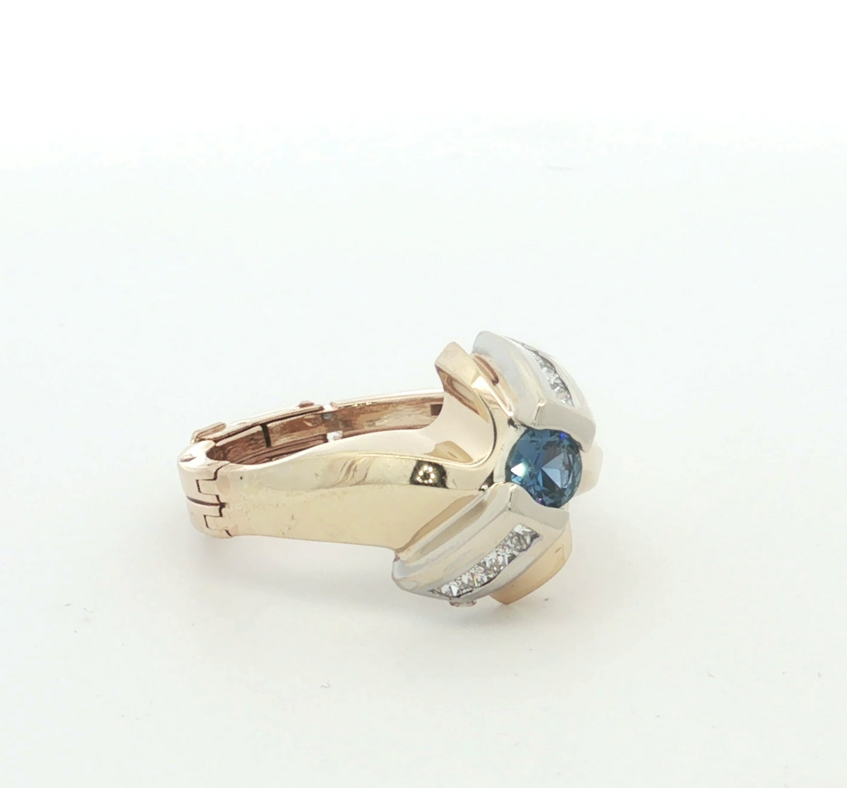 Estate Yogo Montana and Diamond Ring