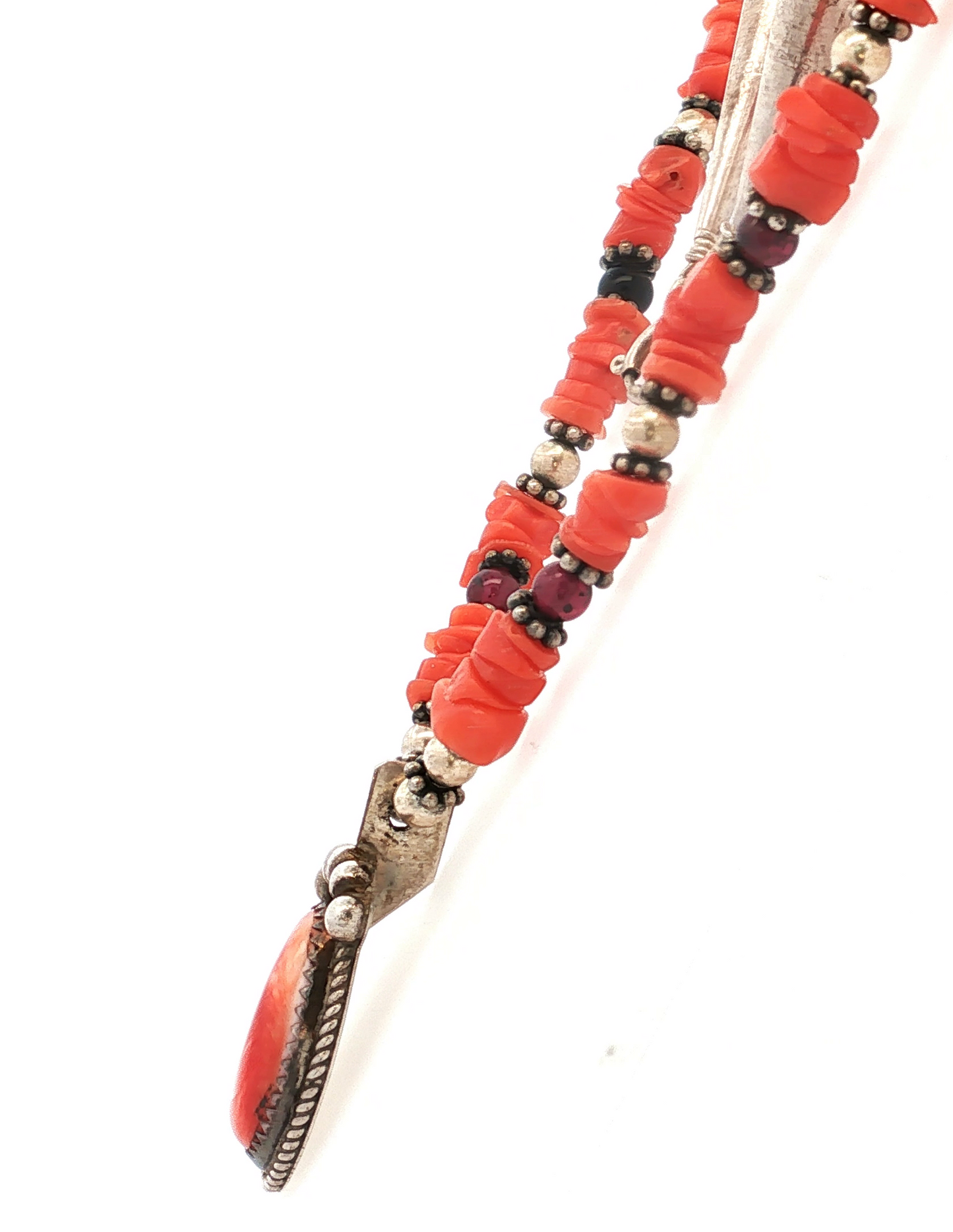 Vintage Coral and  Stone Necklace