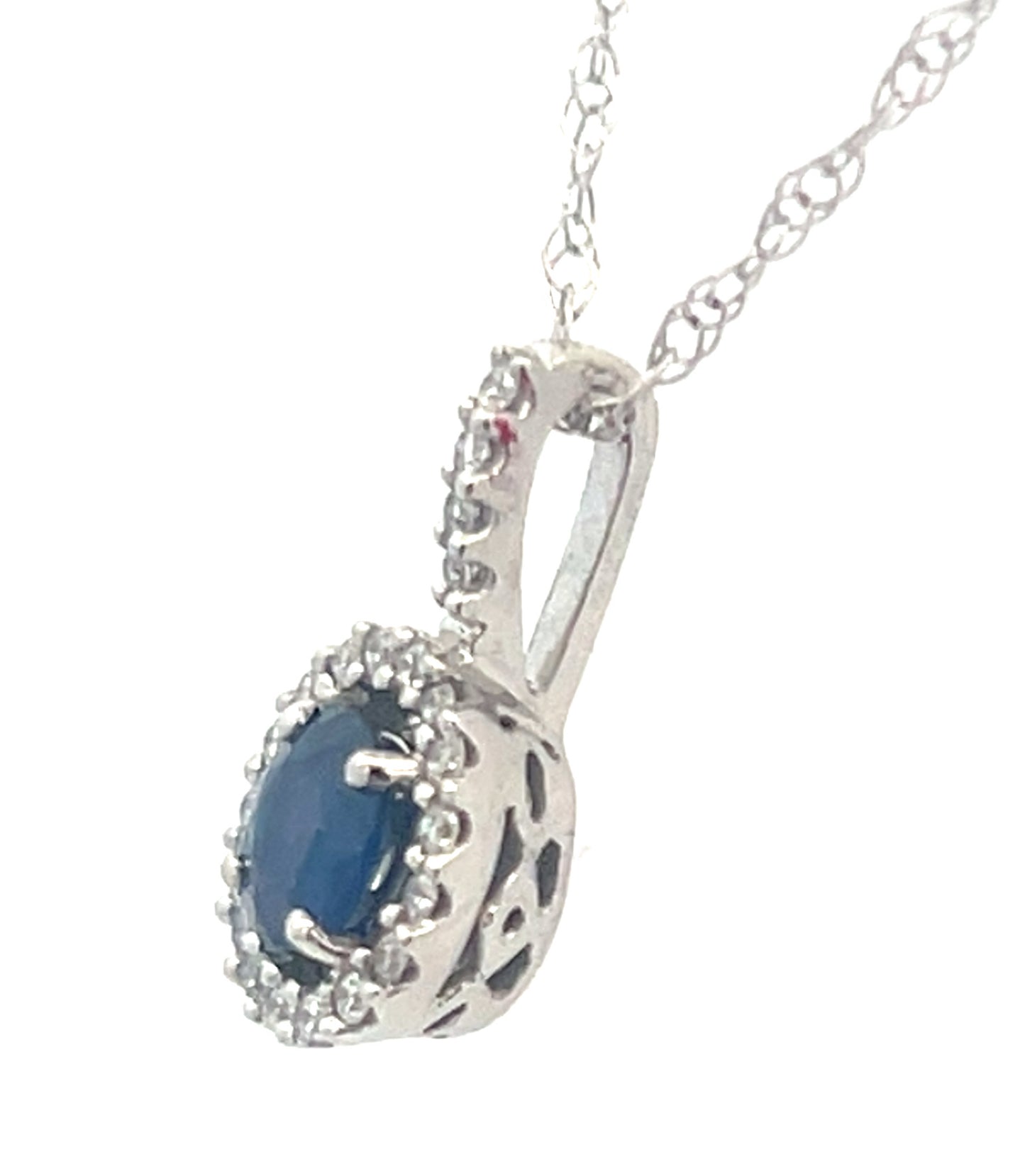 Dazzling Sapphire and Diamond Pendant Necklace