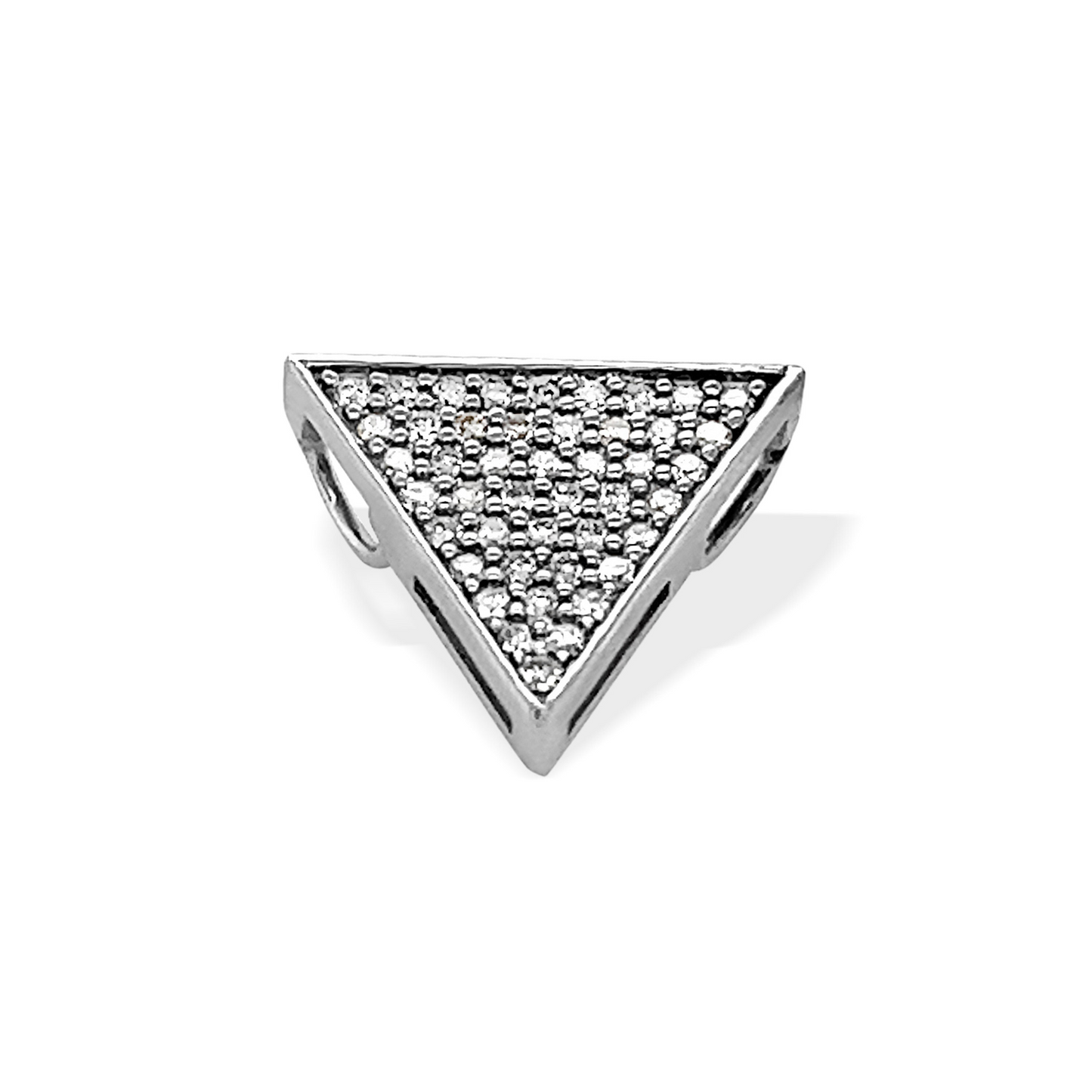 Triangle Pendant with Pave Round Brrilliant Cut Diamonds