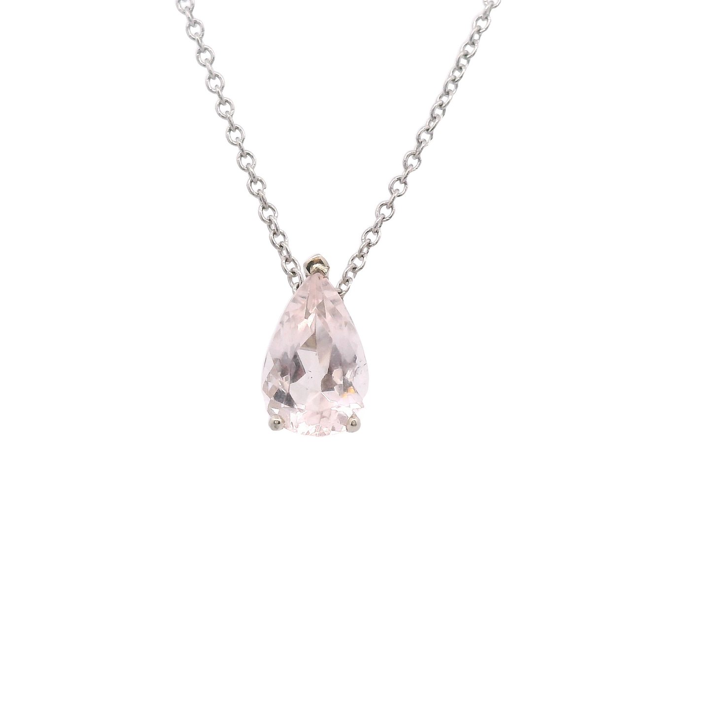 Pink Pear Shaped Morganite Pendant