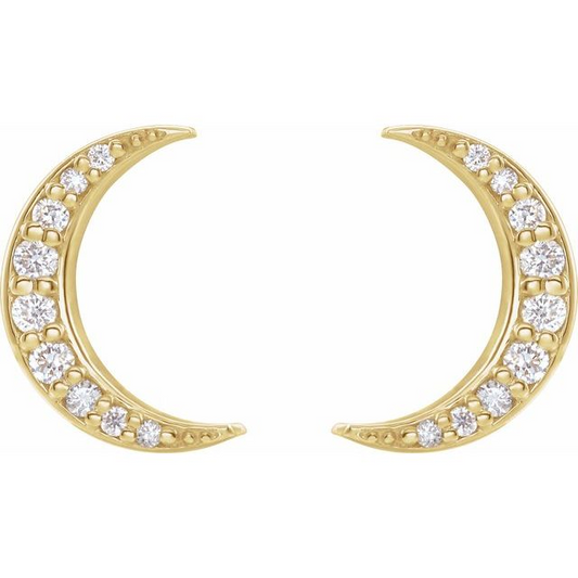 Crescent Moon Diamond Earrings