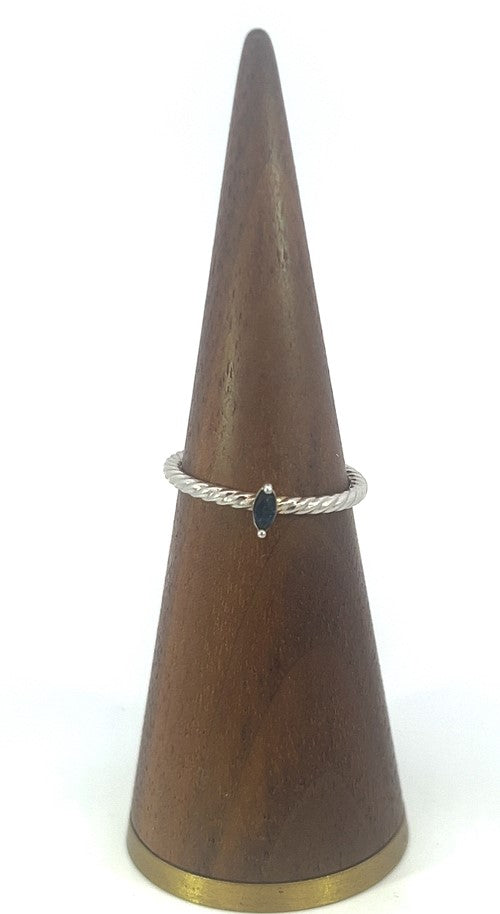 Marquise Cut Blue Sapphire Stacking Ring