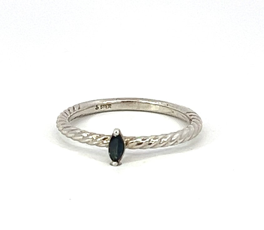 Marquise Cut Blue Sapphire Stacking Ring