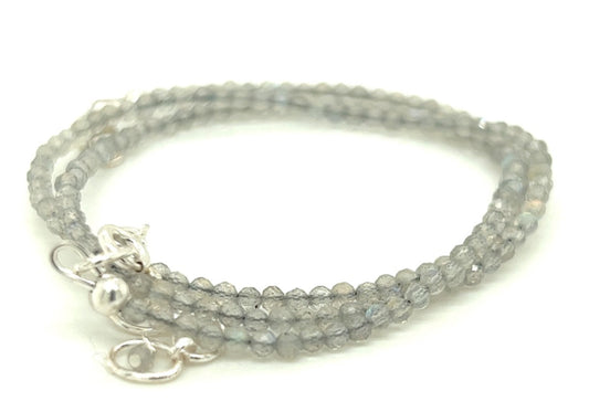 Natural Labradorite Faceted Bead necklace