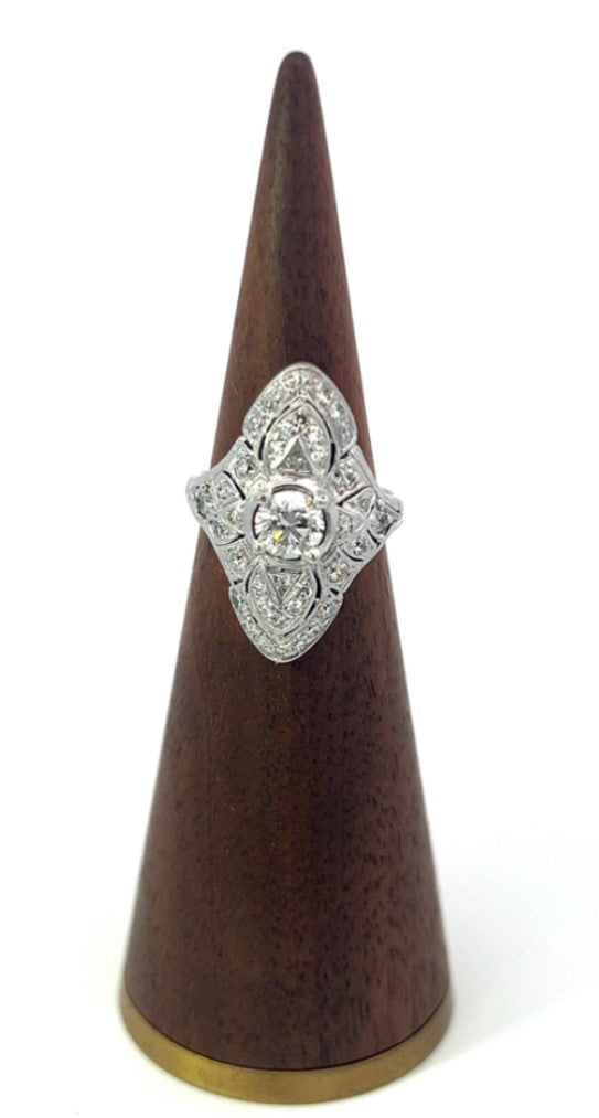 Vintage 1920 circa Platinum Navette Ring