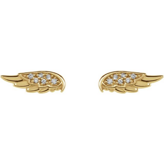 Diamond Angel Wing Earrings